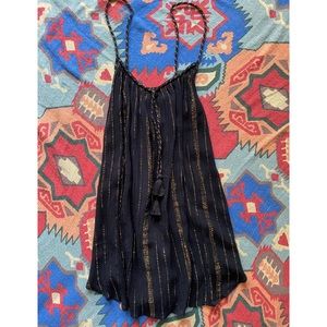 Gold and Black Tunic, Flowy, Bohemian Top